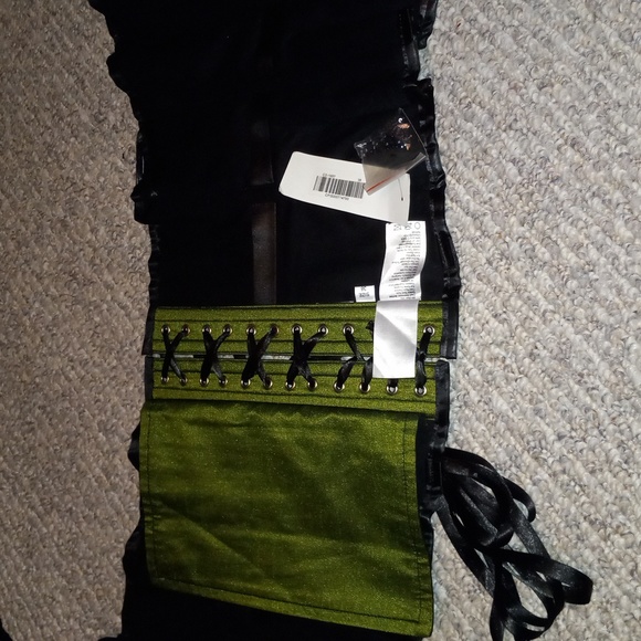 Authentic Green Overlay Overbust Couture Corset - Picture 4 of 5